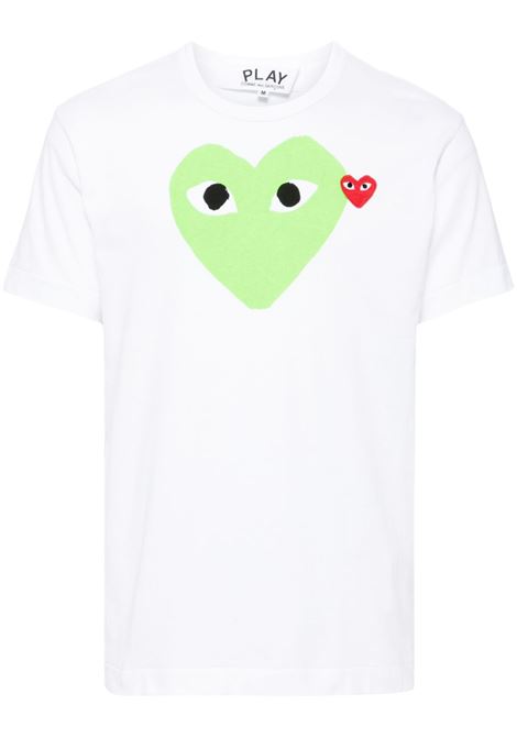 t-shirt red emblem knit unisex bianca COMME DES GARÇONS PLAY | AX-T106-0513